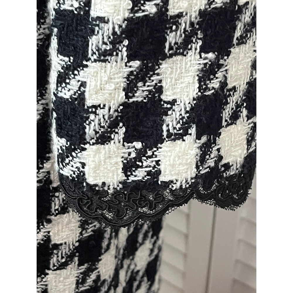 Victor Costa Houndstooth‎ Jacket /Coat Beautiful Buttons Lined Lace sz 6 - Picture 4 of 10